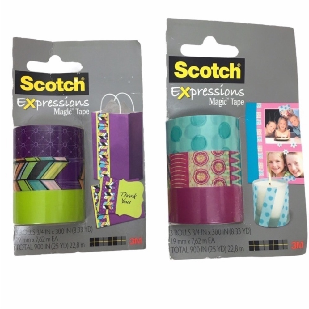 SCOTCH Expressions Magic Tape Matte Write On Scrapbooking Gift Wrap Crafts Washi
